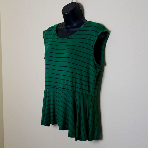 Green Envelope Tops - Green Envelop los angelas Peplum Top Green Size Large